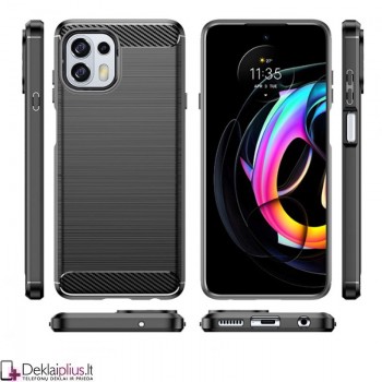 Carbon guminis dėklas - juodas (telefonui Motorola Edge 20 Lite)